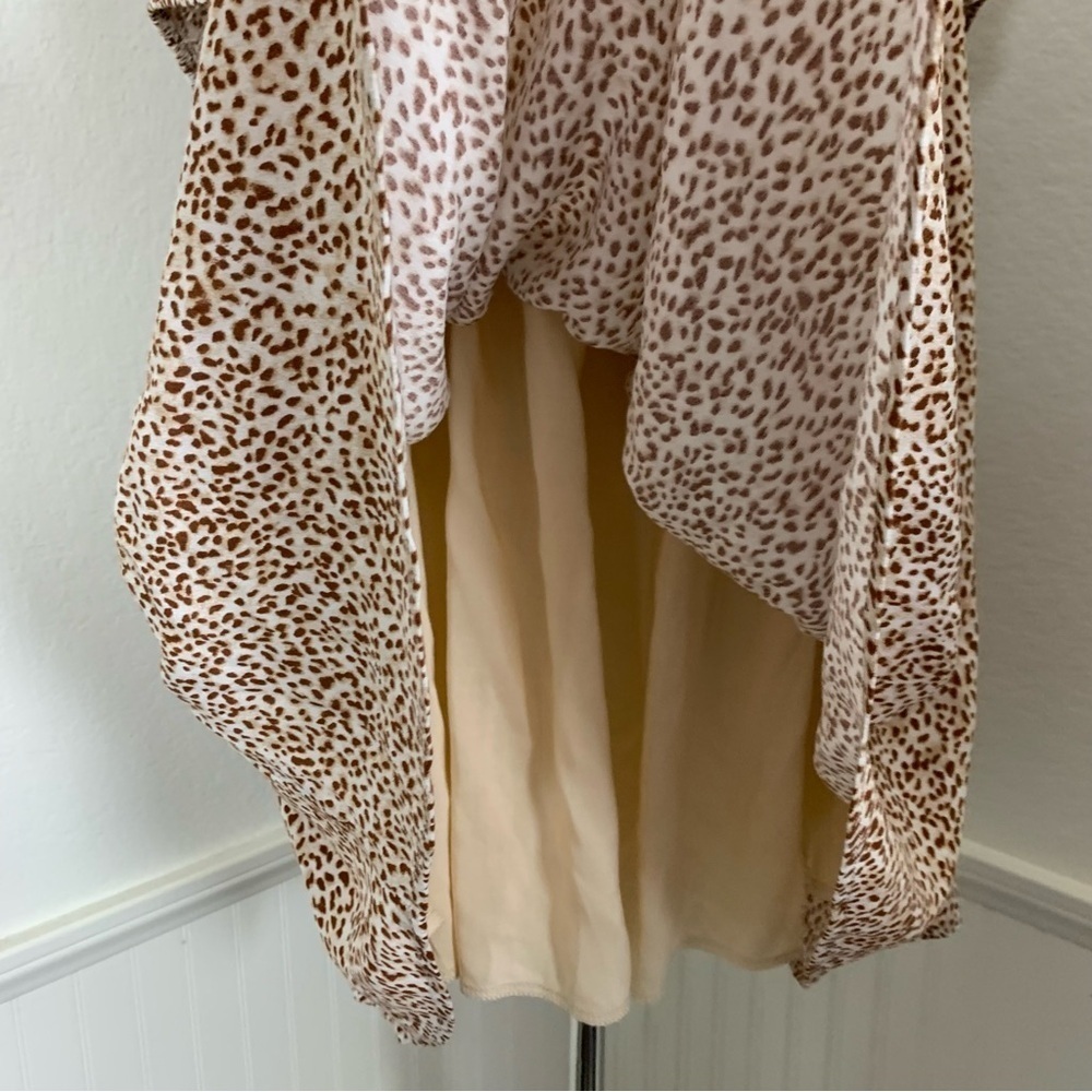 By Together Animal Print Baby Doll Mini Sun Dress Lace Up Back Sz L - Picture 11 of 17